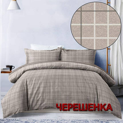 Тканина для постільної білизни Бязь "Gold" Lux GL3591beige (50м) бежева в клітинку, фото 1