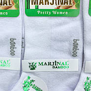 Жіночі бамбукові короткі шкарпетки з сіткою Білі Marjinal (парфумовані), фото 3