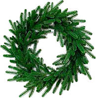 Новогодний декоративный венок "Жозефина" Ø60см, искусственная хвоя, зеленый