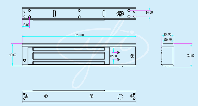 габаритні розміри YM280N LED DS