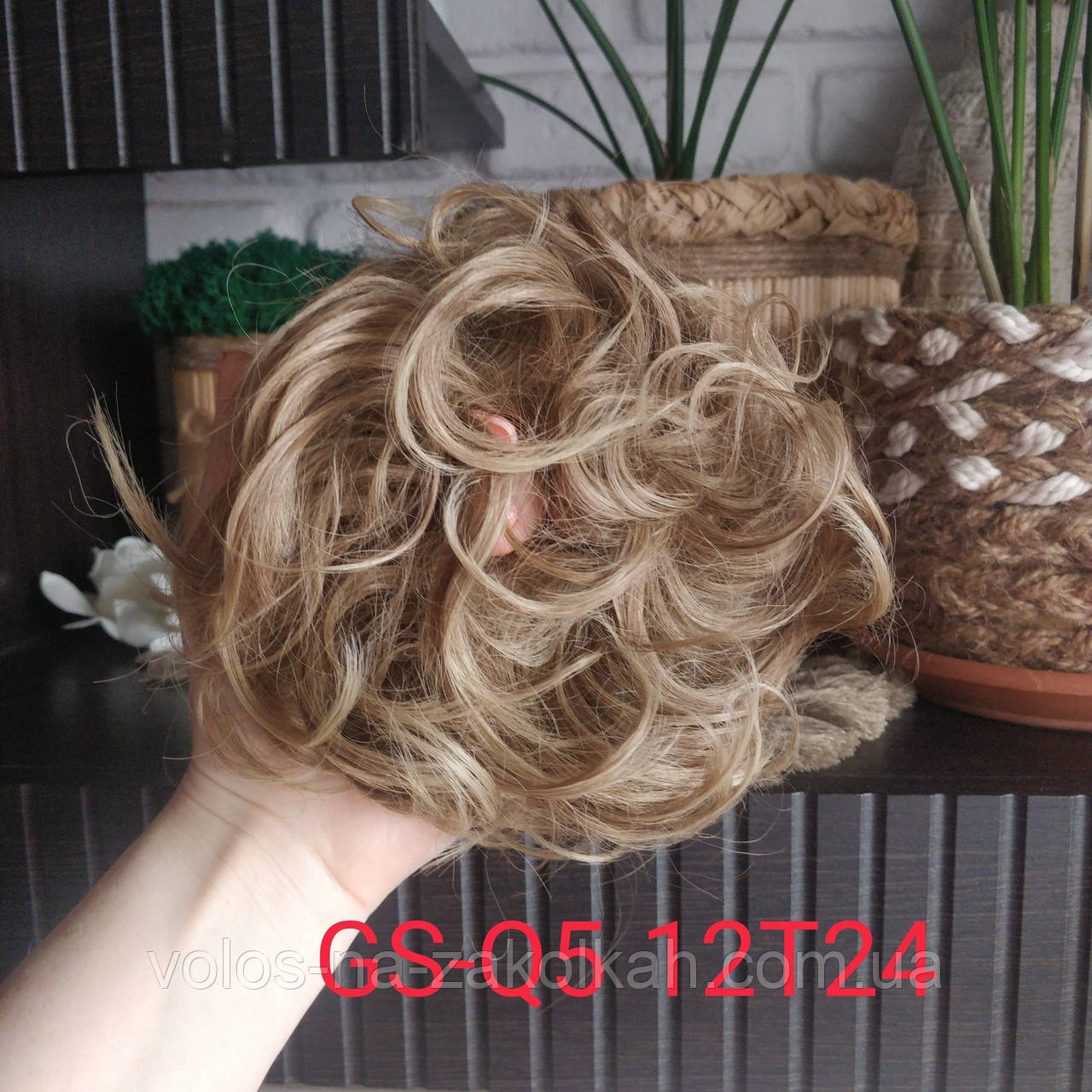 Гумка з волосся накладна гулька накладний пончик-бублик хвіст у зачіску для зачіски русявий вибілений