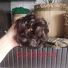 Гумка з волосся накладна гулька накладний пончик-бублик хвіст у зачіску для зачіски каштан брюнет