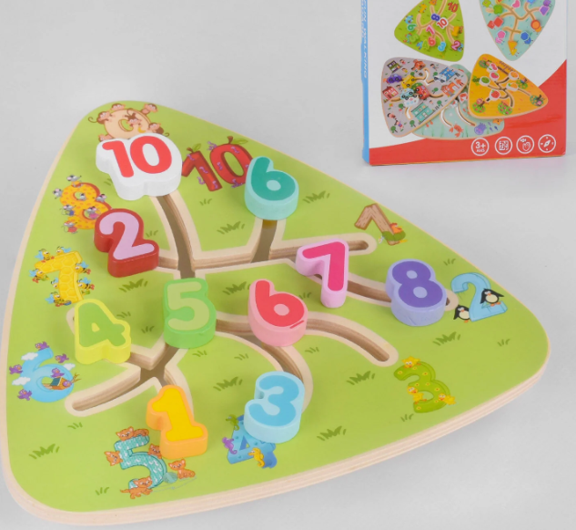 Іграшка деревяна "Лабіринт щиталочка", Развивающая игрушка "Лабиринт считалочка", фото 1