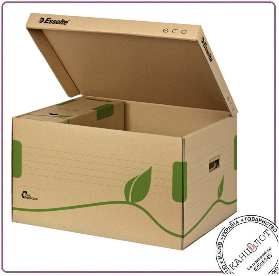 Архівний короб ESSELTE ECO, відкривається зверху, коричневий, 439x259x340мм (623918), фото 1
