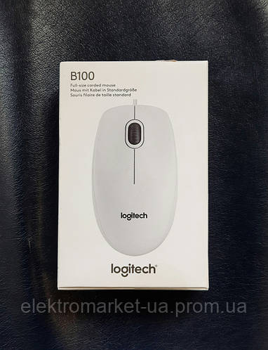 Мышь Logitech B100 Optical Mouse white (910-003360) (ID#615000736 ...