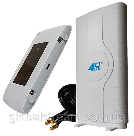 Комплект 4G+LTE+3G WiFi Роутер ZTE MF920U Київстар, Vodafone, Lifecell з антеною MIMO 2×9dbi Укр!