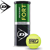 Мячи для большого тенниса Dunlop Fort TS металлическая банка 3 шт, зеленые
