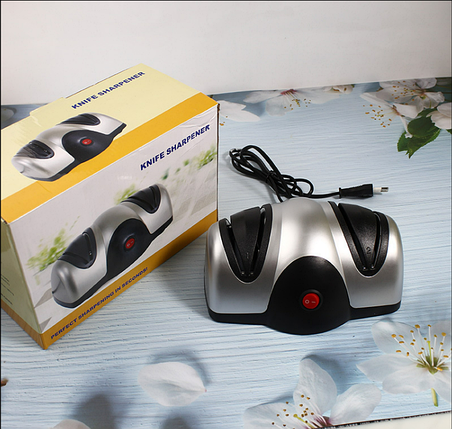 Велика подвійна електроточилка для кухонних ножів KNIFE SHARPENER, точило для ножів і ножиць BR000125, фото 1