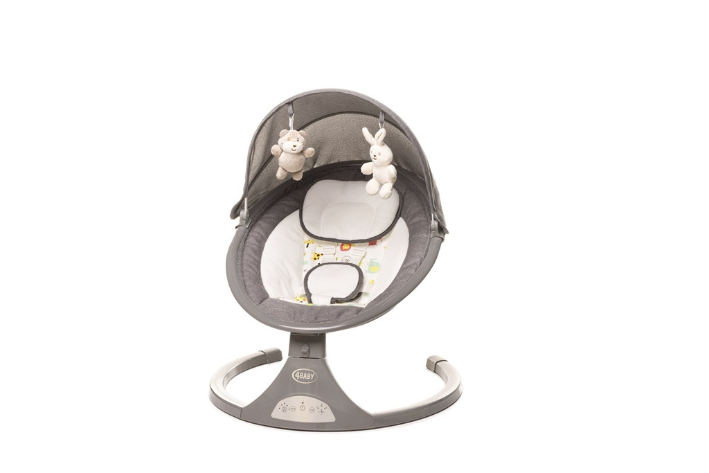 Укачуючий центр 4baby ROCK'N Relax XXIII Grey, максимальне навантаження 9 кг, 5 швидкостей гойдання, фото 1