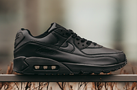 Кросівки чоловічі Nike Air Max 90 чорні, Найк Аір Макс 90 шкіряні. код MD-0359