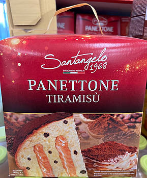 Панеnоне з кремом тірамісу та шматочками шоколаду Santangelo Panettone Al Tiramisu 908 гр. Італія