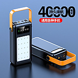 Портативний зарядний пристрій Power Bank Bilintong 40000mAh + Led лампа Чорний, фото 5