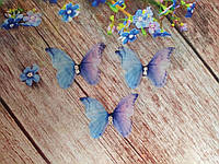 Аппликация, "Бабочка шифоновая", двухслойная, цвет на фото, 45х30 мм, 1 шт.