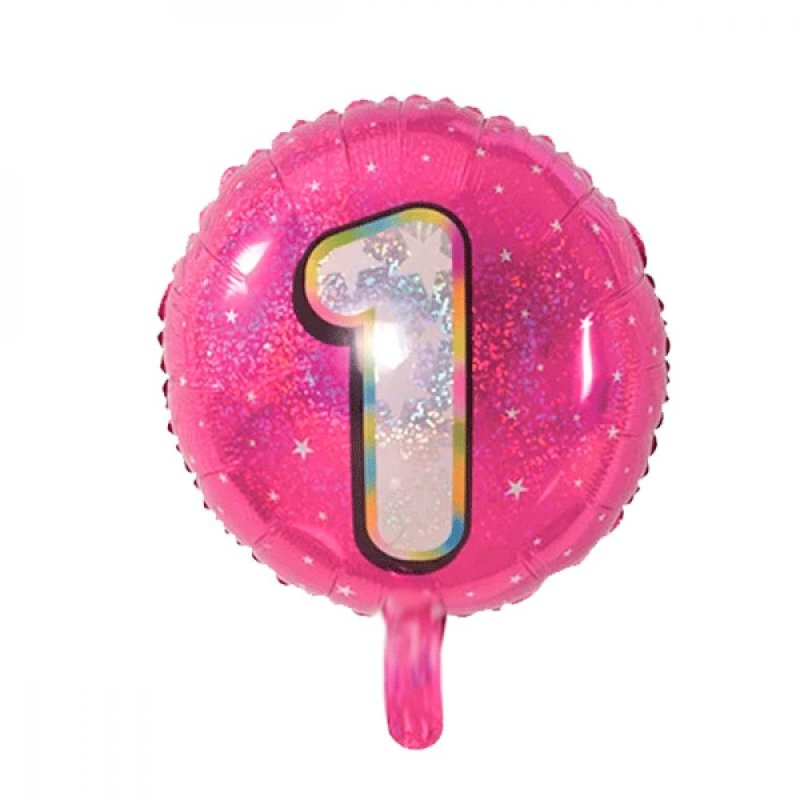 Фольговані надувні кульки MK 3903 Цифра 1 Рожева, фото 1