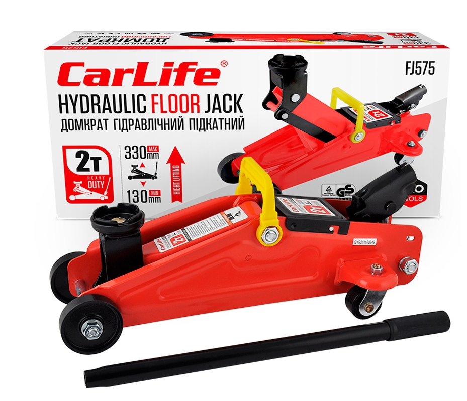 Домкрат гідравлічний підкатний 2 тонни "CARLIFE" 130-330 мм. FJ575, фото 1