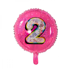 Фольговані надувні кульки MK 3903 Цифра 2 Рожева