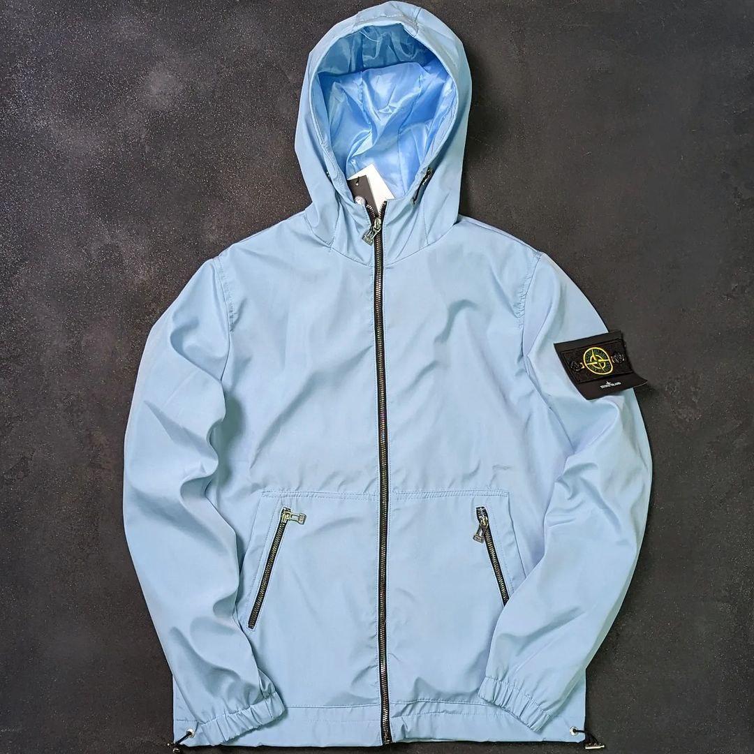 Чоловіча куртка вітровка Stone Island CK5602 блакитна, фото 1