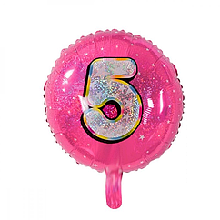 Фольговані надувні кульки MK 3903 Цифра 5 Рожева