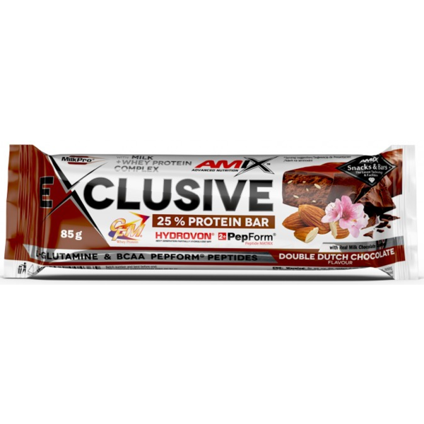 Протеїновий батончик Amix Exclusive Protein Bar 85 г Подвійний голландський шоколад