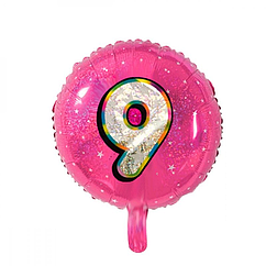 Фольговані надувні кульки MK 3903 Цифра 9 Рожева