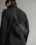 Чоловіча сумка месенджер теквір через плече KIOTO тактична з тканини чорна чоловіча з МОЛЛЕ T, фото 8