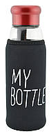 Стеклянная бутылка My Bottle 420 мл с ситечком для заварки Темно-синий Красный, Gp1, хорошего качества,