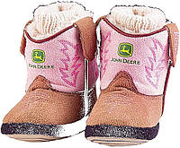 John Deere Montana Silversmiths Cowboy Kickers Baby/Toddler Pink Slippers (Toddler SM/MD(6-9))