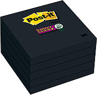 Black Notes Post-it Super Sticky Notes, 3 дюйма x 3 дюйма, 5 подушечек, удвоенная сила прилипания, черный