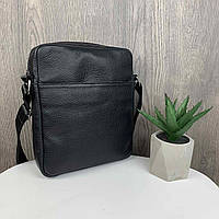 Модная мужская сумка планшетка кожаная черная, сумка-планшет из натуральной кожи барсетка на подарок