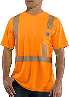 Medium Bright Orange Мужская футболка Carhartt High Visibility Force с коротким рукавом класса 2