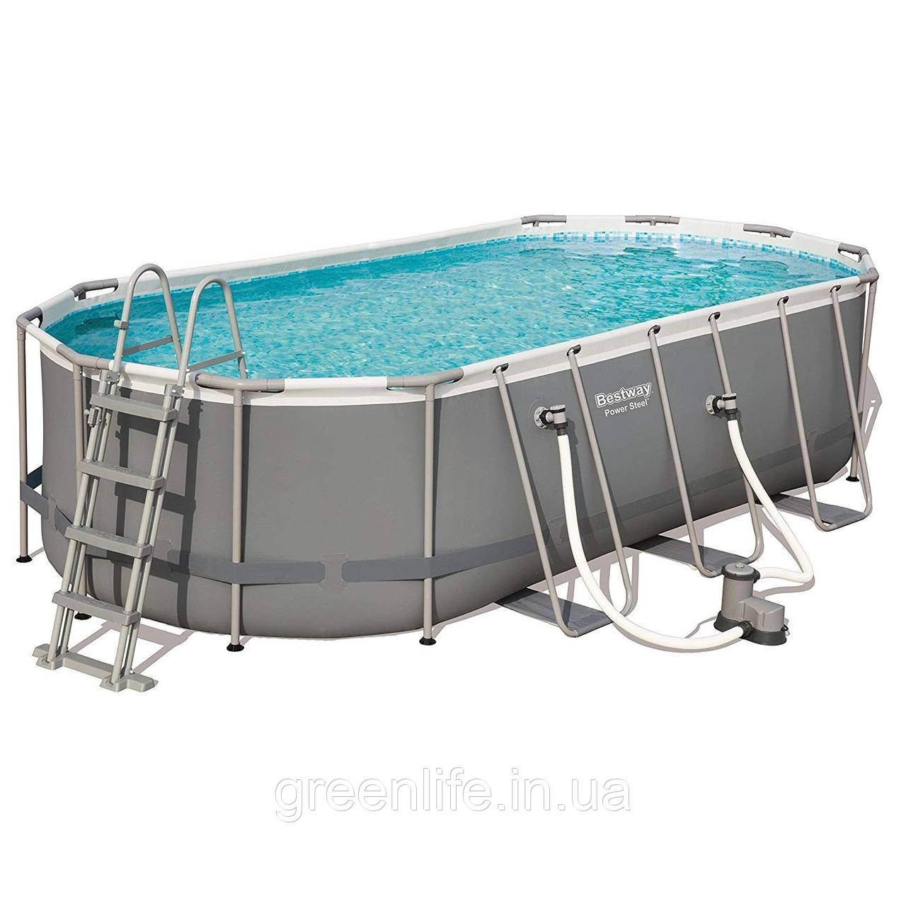 Каркасний басейн Bestway 56710 (549х274х122 см) з картриджним фільтром, драбиною та захисним тентом