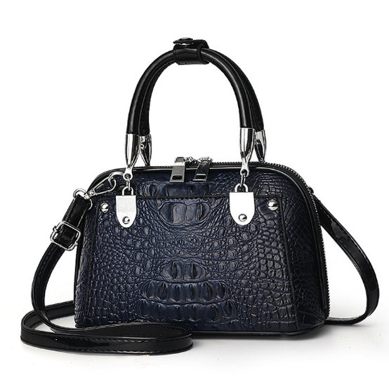 Модна жіноча міні сумочка через плече рептилія, сумочка клатч зміїна лакова, сумка-клатч крокодила Синій r_950