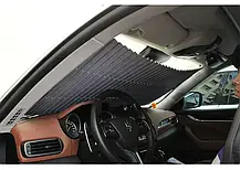 Сонцезахисна шторка на лобове скло 130*65 см, Сонцезахисні жалюзі на лобове скло, Штора в авто, фото 2