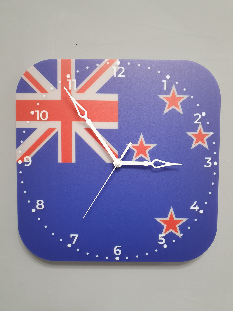 Настінний годинник прапор Нової Зеландії, подарунок новозеландцю, новозеландський декор, фото 1