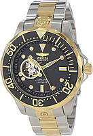Black Мужские часы Invicta Grand Diver с автоматическим текстурированным циферблатом из нержавеющей стали