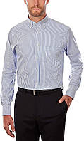 18.5 Neck 32-33 Sleeve Blue Мужская классическая рубашка Van Heusen, стандартный крой, в точечную поло