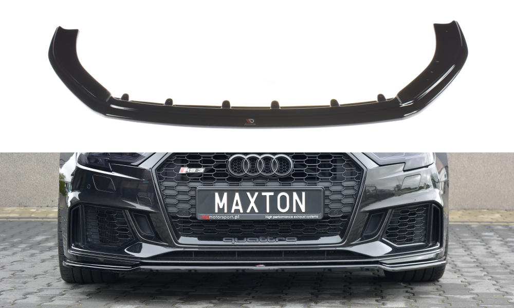 Спліттер Audi RS3 8V Sportback (17-20) тюнінг обвіс губа спідниця елерон (V2)