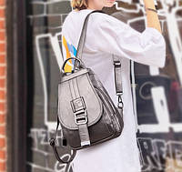 Женский городской рюкзак сумка с кенгуру, Стильная женская мини бананка рюкзак на плечо эко кожа Бронзовый