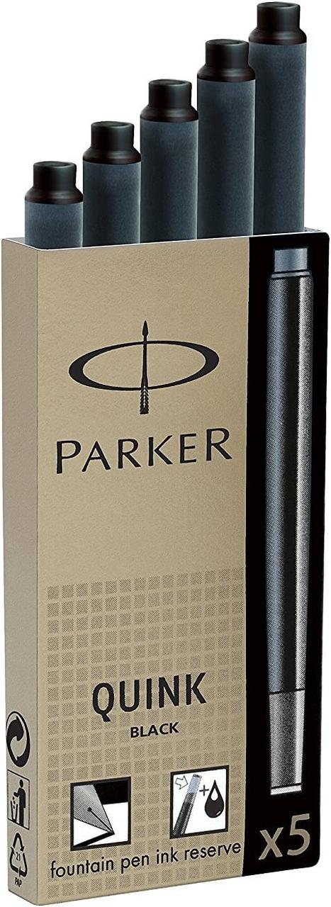 Black 5 Long Cartridge Заправні картриджі Parker Quink з миючими чорнилами, 10 синіх чорнил (3016031PP) (