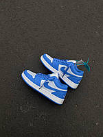 Кроссівки жіночі весна осінь Nike Air Jordan 1 Low White / Blue. Кросси для дівчат Найк Аір Джордан 1 Лоу., фото 6