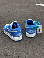 Кроссівки жіночі весна осінь Nike Air Jordan 1 Low White / Blue. Кросси для дівчат Найк Аір Джордан 1 Лоу., фото 11