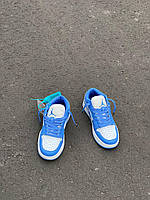 Кроссівки жіночі весна осінь Nike Air Jordan 1 Low White / Blue. Кросси для дівчат Найк Аір Джордан 1 Лоу., фото 10