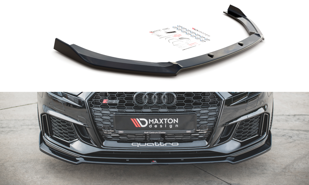 Спліттер Audi RS3 8V Sportback (17-20) тюнінг обвіс губа спідниця елерон (V3)