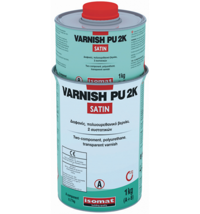 Ваніш ПУ 2К / Varnish PU 2K сатин - двокомпонентний прозорий поліуретановий лак 1кг, фото 1