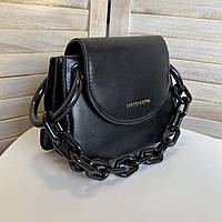 Сумочка клатч с цепочкой Стильная женская мини Модная и оригинальная сумка через плечо цепь Черный