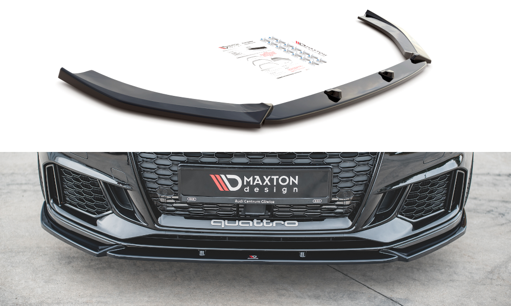 Спліттер Audi RS3 8V Sportback (17-20) тюнінг обвіс губа спідниця елерон (V4)