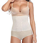 Корсет для схуднення шестирядний Бежевий з ребрами жорсткості без бретелів , пояс для схуднення, фото 3