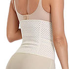 Корсет для схуднення шестирядний Бежевий з ребрами жорсткості без бретелів , пояс для схуднення, фото 4