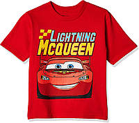 3T Red Футболка Lightning McQueen с машинками для мальчиков Disney