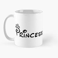 Чашка Керамическая кружка с принтом Princess для дочери Белая 330 мл